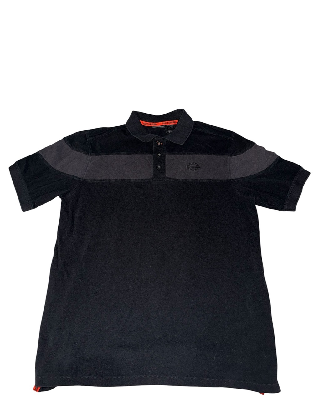 Harley-Davidson Black Polo with Gray Chest Band